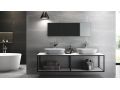 Black or white steel structure, for suspended washbasin, made to measure - ATELIER ZE50