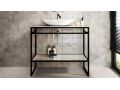 Steel structure, on feet, for washbasin, black or white finish, made to measure - ATELIER ZE85