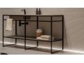 Steel structure, on feet, for washbasin, black or white finish, made to measure - ATELIER ZE85