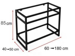 Steel structure, on feet, for washbasin, black or white finish, made to measure - ATELIER ZE85