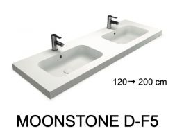 Vanity top, wall-hung or free-standing, in mineral resin - MOONSTONE DOUBLE F5
