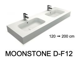 Vanity top, wall-hung or free-standing, in mineral resin - MOONSTONE DOUBLE F12