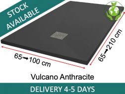 Shower trays, Acrystone® resin, made to measure or cuttable - VULCANO Anthracite 120