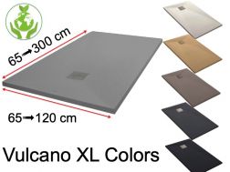 Shower trays, Acrystone® resin, made to measure or cuttable - VULCANO XL Colors - 120 cm