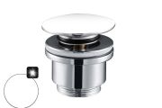 Sink drain, push up, ceramic - glossy white
