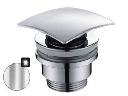 Chrome square push-up basin waste