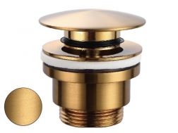 Sink drain, push up, with overflow - Brushed gold