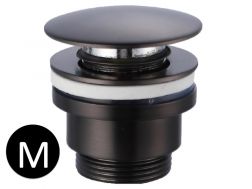 Matte black push-up basin waste