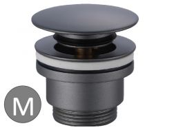 Matte grey push-up basin waste