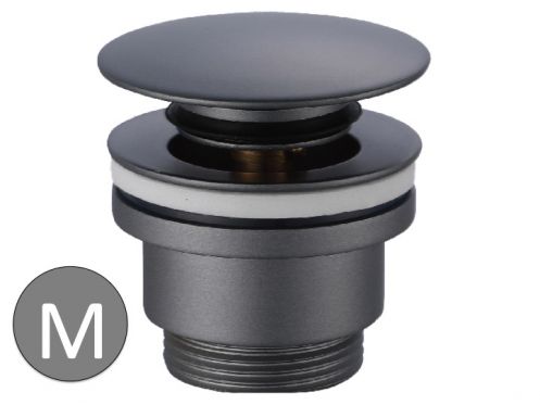 Matte grey push-up basin waste