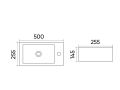 Washbasin, 50x26 cm, tap on the right - Auris right