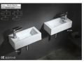 Rectangular hand basin, 50x26 cm, tap on the right