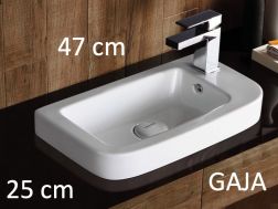 Rectangular hand basin, 45x25 cm, semi-recessed - GAJA