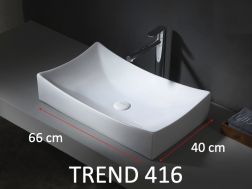 Washbasin, 66x40 cm, in white ceramic - TREND 416