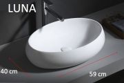 Washbasin, 59x40 cm, in white ceramic - Luna