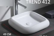 Washbasin, 49x49 cm, in white ceramic - TREND 412