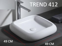 Washbasin, 49x49 cm, in white ceramic - TREND 412