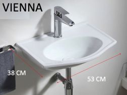 Washbasin, 53x40 cm, in white ceramic - Vienna