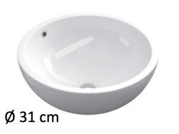 Washbasin Ø 31 cm, white ceramic - TREND 4030B