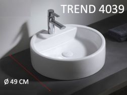 Washbasin Ø 49 cm, white ceramic - TREND 4039