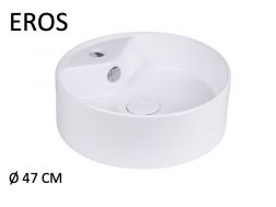 Washbasin Ø 47 cm, white ceramic - EROS