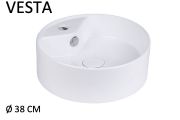 Washbasin Ø 38 cm, white ceramic - VESTA