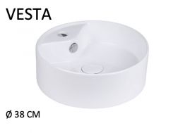 Washbasin Ø 38 cm, white ceramic - VESTA