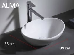 Washbasin, 39x33 cm, in white ceramic - ALMA