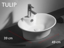 Washbasin, 49x39 cm, in white ceramic - TULIP