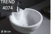 Washbasin Ø 40 cm, white ceramic - TREND 4074