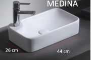 Washbasin, 44x23 cm, in white ceramic - MEDINA