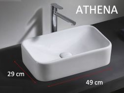 Washbasin, 48x29 cm, in white ceramic - ATHENA