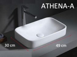 Washbasin, 49x30 cm, in white ceramic - ATHENA-A