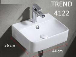 Rectangular washbasin 44x36 cm, white ceramic - TREND 4122