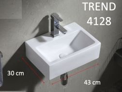 Washbasin, 43x30 cm, in white ceramic - TREND 4128