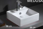 Washbasin, 38x38 cm, in white ceramic - MEDUSA