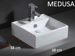Washbasin, 38x38 cm, in white ceramic - MEDUSA