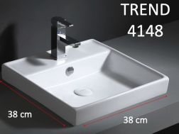Washbasin, 38x38 cm, in white ceramic - TREND 4148