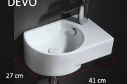Washbasin, 41x27 cm, tap on the right - DEVO right