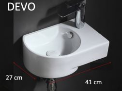 Round hand basin, 41x27 cm, tap on the right - DEVO