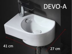 Round hand basin, 41 x 27 cm, tap on the left - DEVO-A