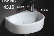 Oval hand basin, 42x29 cm, tap on the right trend 4518