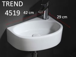 Oval hand basin, 42x29 cm, tap on the right trend 4518