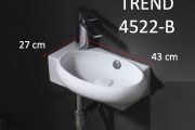 Oval hand basin, 43x27 cm, tap on the left - TREND 4522-B