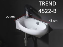 Oval hand basin, 43x27 cm, tap on the left - TREND 4522-B