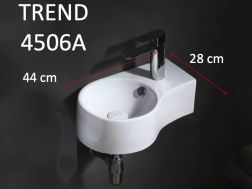 Washbasin, 44x28 cm, tap on the right - TREND 4506A right