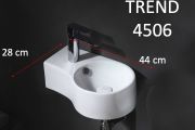 Round hand basin, 44x28 cm, tap on the left - TREND 4506