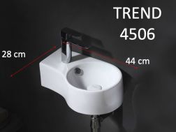 Round hand basin, 44x28 cm, tap on the left - TREND 4506