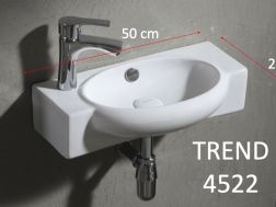 Oval hand basin, 50x27 cm, ceramic - TREND 4522T