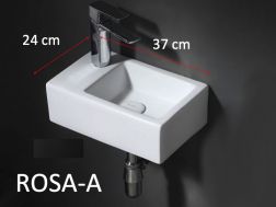 Washbasin, 37x24 cm, tap on the left - Rosa left